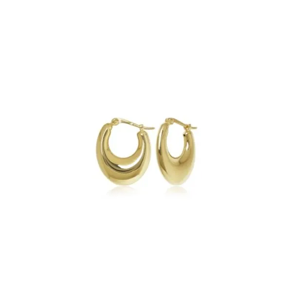 14KY Small Flat Hoop Earrings Charles Frederick Jewelers Chelmsford, MA