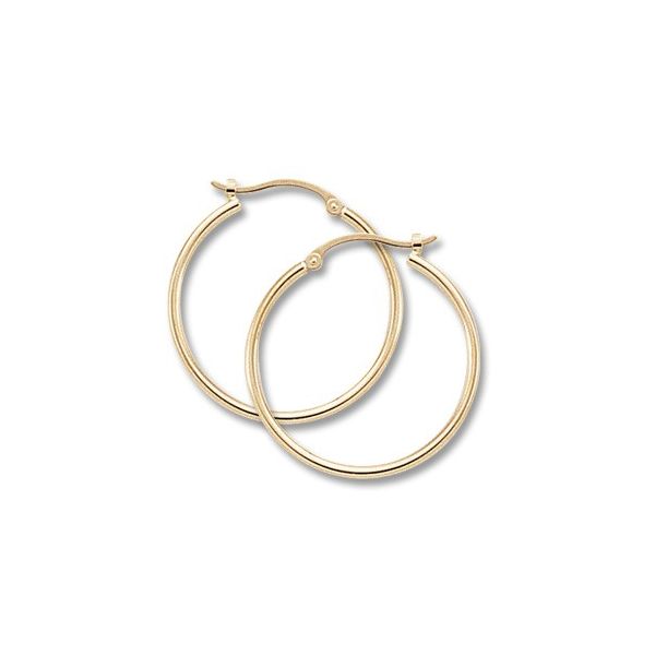 14KY Medium Tube Hoop Earrings Charles Frederick Jewelers Chelmsford, MA