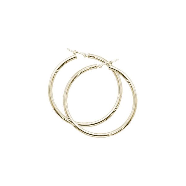 14K 2.5x40mm Hoop Earrings Charles Frederick Jewelers Chelmsford, MA