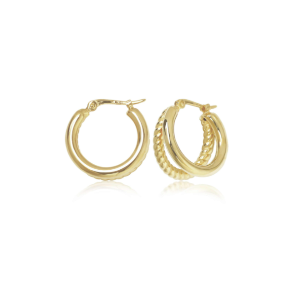 14KY Double Tube w/ Twist Hoop Charles Frederick Jewelers Chelmsford, MA