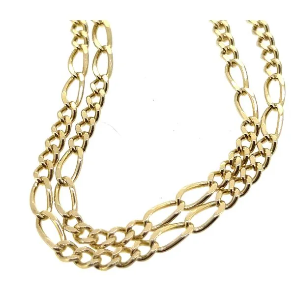 14KY 22' 3.3mm Figaro Chain.-Estate Charles Frederick Jewelers Chelmsford, MA