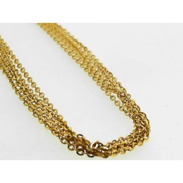14K Yellow Gold Multi Strand Cable Link Necklace Charles Frederick Jewelers Chelmsford, MA