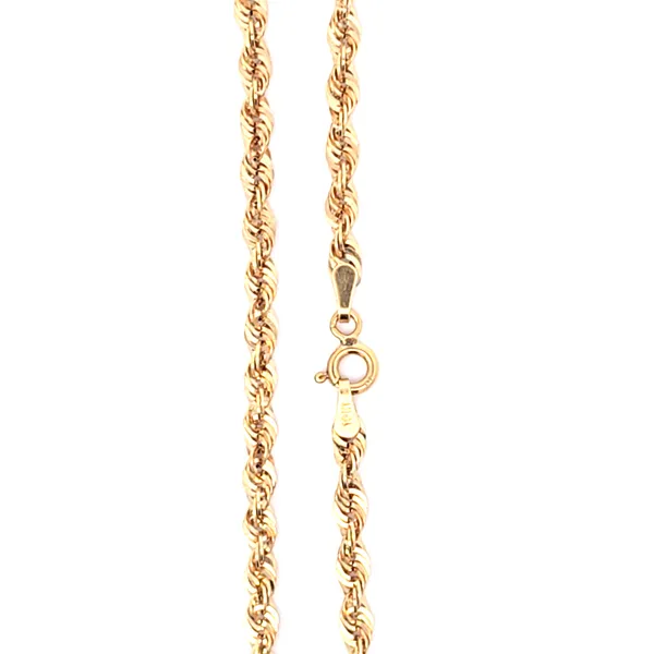 10K Yellow Gold 3.25mm Hollow 30 Inch Rope Chain Estate- As Is Charles Frederick Jewelers Chelmsford, MA