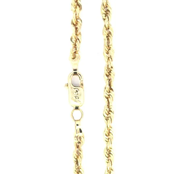 Estate-14K Yellow Gold 3Mm Solid Rope Chain 24 Inches Retail $1,995 Charles Frederick Jewelers Chelmsford, MA