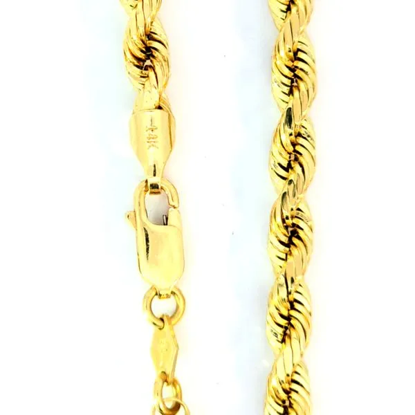 Estate- 14K Yellow Gold Hollow Rope Chain Retail $ 2,995 12.3 Grams Charles Frederick Jewelers Chelmsford, MA