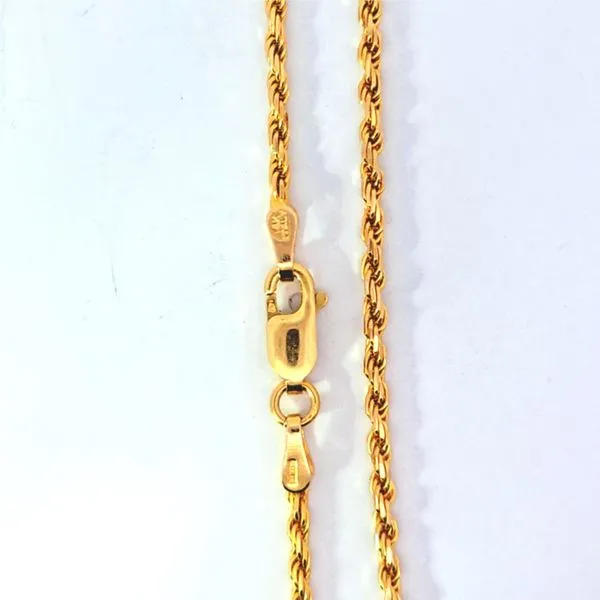 Estate- 14KY Solid 20 Inch, 2mm Rope Chain- 7.6 Grams Charles Frederick Jewelers Chelmsford, MA