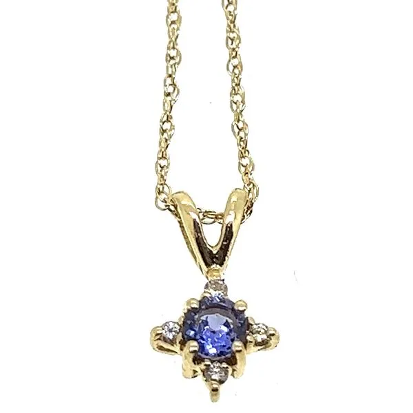 14KY Tanzanite And Diamond Pendant Charles Frederick Jewelers Chelmsford, MA