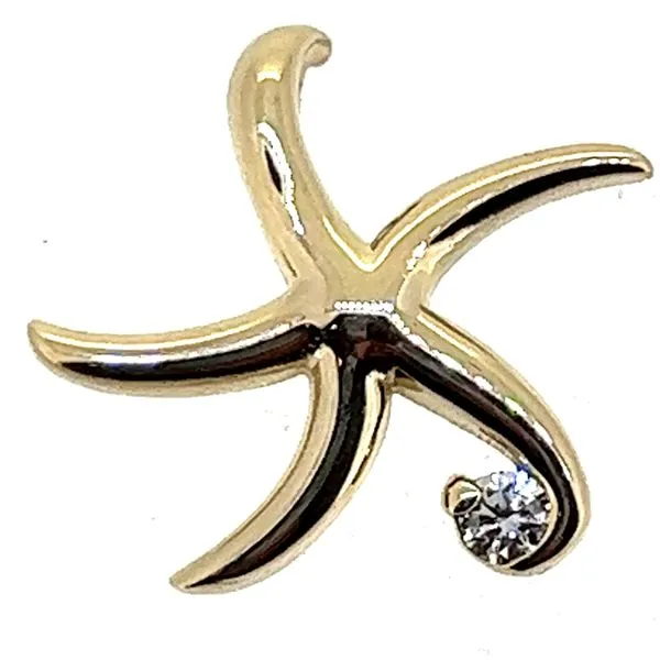 14KY .06ct Starfish w/Diamond Pendant Charles Frederick Jewelers Chelmsford, MA