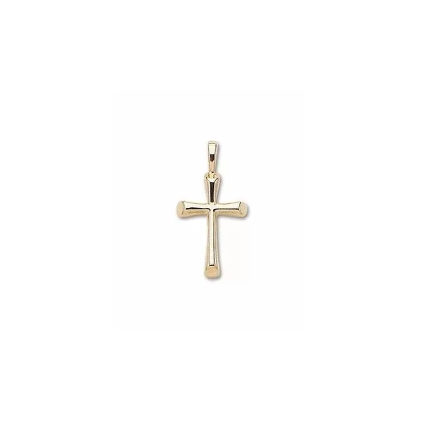 14KY Solid Small 1/2 Round Flair Cross Charles Frederick Jewelers Chelmsford, MA