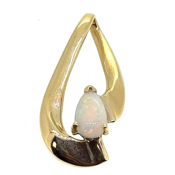 14KY 7X5 Fiery Pear Shaped Opal Pendant Charles Frederick Jewelers Chelmsford, MA