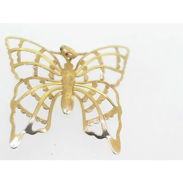 14K Yellow Gold Diamond Cut Butterfly Charm similar item image