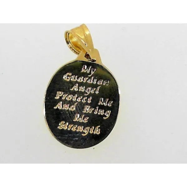 14K Yellow Gold Puff Guardian Angel Charm Image 2 Charles Frederick Jewelers Chelmsford, MA