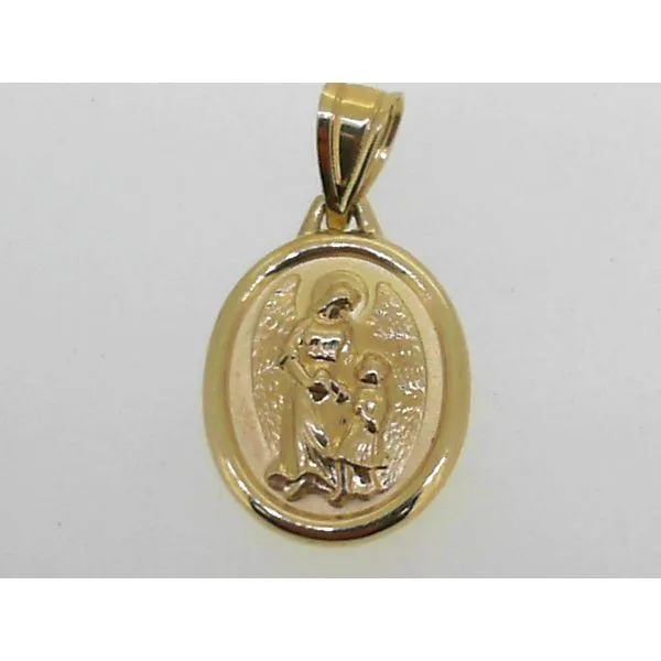 14K Yellow Gold Puff Guardian Angel Charm Charles Frederick Jewelers Chelmsford, MA