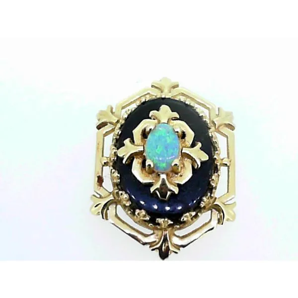 14K Yellow Golf Black Onyx And Opal Pendant similar item image