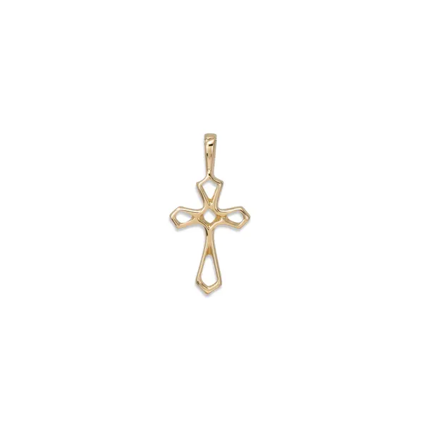 14KY Baby Cross Open Flair Pendant with Fixed Bail Charles Frederick Jewelers Chelmsford, MA