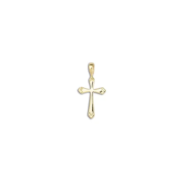 14KY 25mmSmall Arrow Groove Cross Charles Frederick Jewelers Chelmsford, MA
