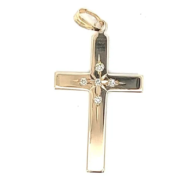 14KY Diamond Cross Pendant Charles Frederick Jewelers Chelmsford, MA