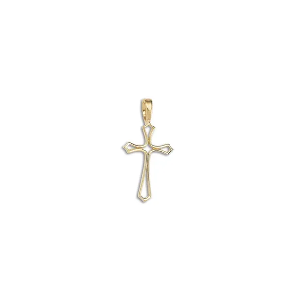 14KY Medium Open Flair Cross Pendant Charles Frederick Jewelers Chelmsford, MA