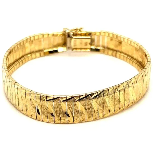 14KY 11mm Heavy Fancy Link Bracelet Charles Frederick Jewelers Chelmsford, MA