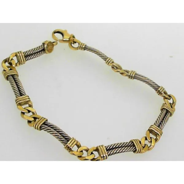 14K Two Tone Station Bracelet Charles Frederick Jewelers Chelmsford, MA