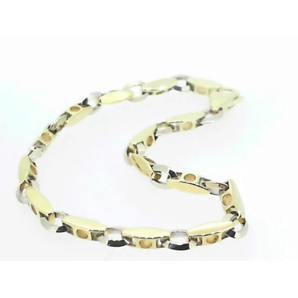 14K Two Tone Fancy Link Bracelet Charles Frederick Jewelers Chelmsford, MA