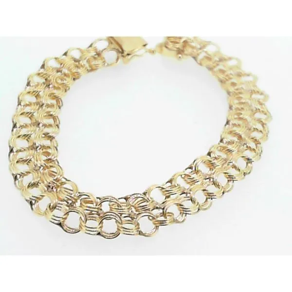14K Yellow Gold 7.5 Inch Jump Ring Style Bracelet Charles Frederick Jewelers Chelmsford, MA