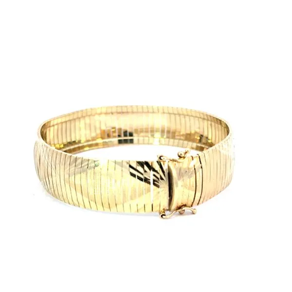 Estate- 10K Yellow Gold Flexible Fancy Link Bracelet 7.5 Inches Long Retail $2,750 Charles Frederick Jewelers Chelmsford, MA