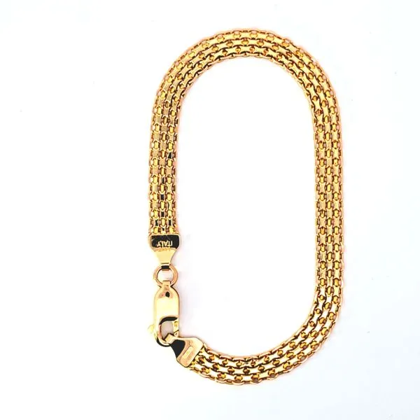 Estate 14KY Multi Link Bracelet With Large Lobster Clasp-...