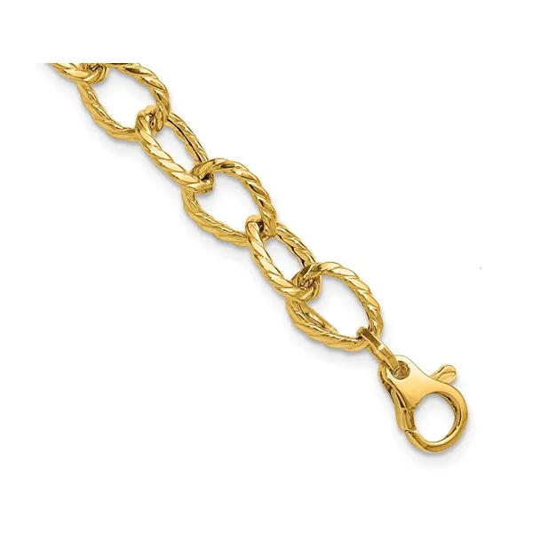 14ky Textured Link Bracelet