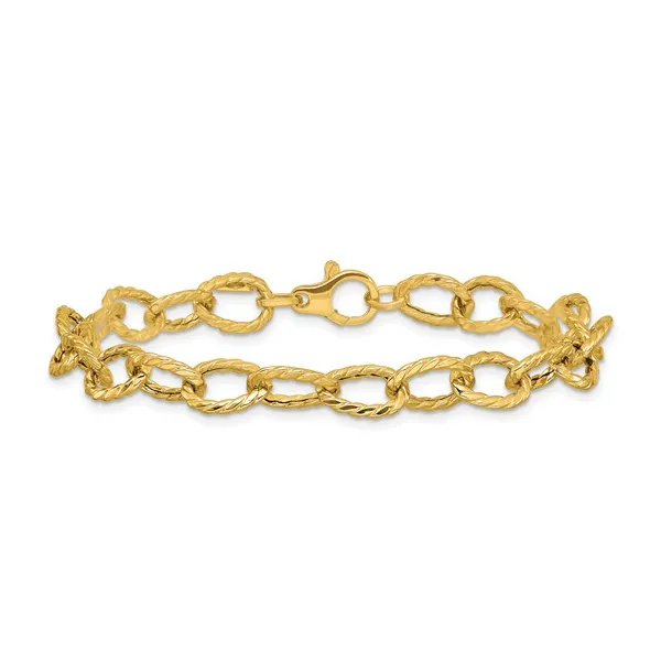 14ky Textured Link Bracelet