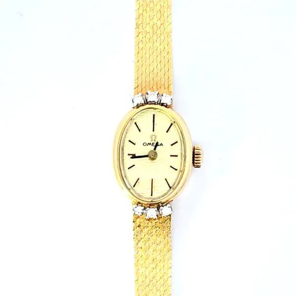 Estate- 14K Yellow Gold Ladies Omega Watch Featuring A 7