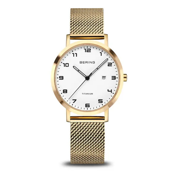 Ladies Titanium and Brushed Gold Watch