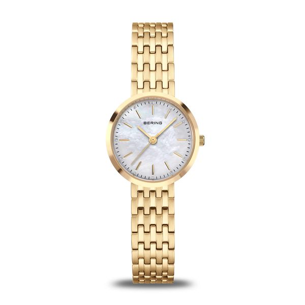 Ladies Bering Polished Gold Tone Stainless Watch Charles Frederick Jewelers Chelmsford, MA
