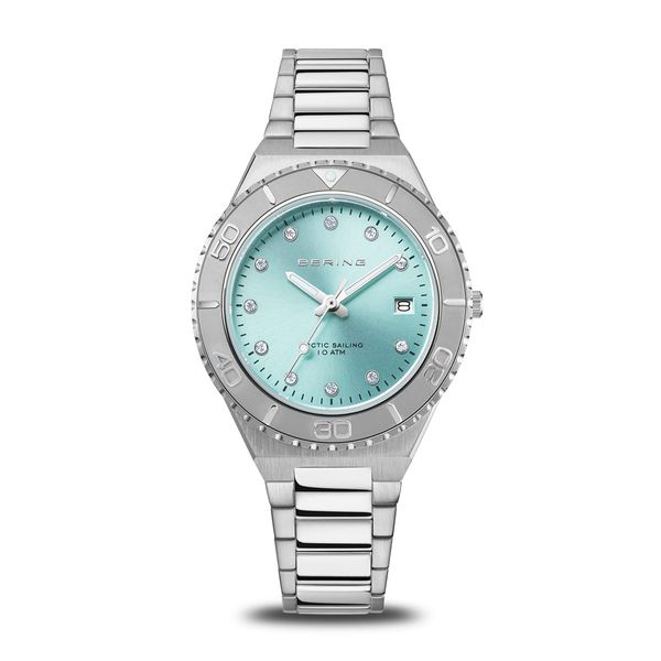 Lady's Classic Brushed Stainless Steel Case with Ice Blue Sunray Dial and Sapphire Crystal Charles Frederick Jewelers Chelmsford, MA