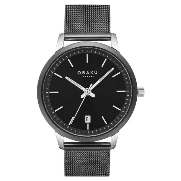 Mens Obaku Black Dial Watch On Mesh Bracelet Charles Frederick Jewelers Chelmsford, MA