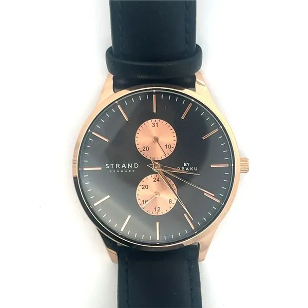 Mens Black Strap Watch