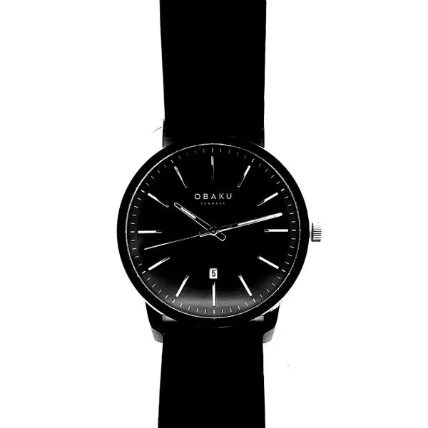 Men's Black And Silvertone Watch Charles Frederick Jewelers Chelmsford, MA
