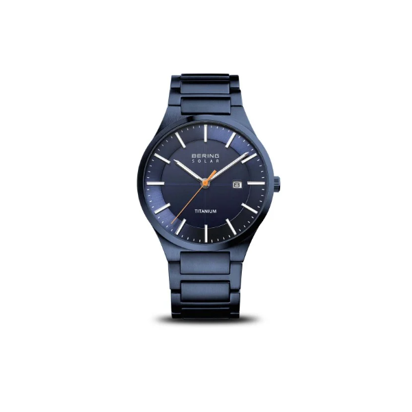 Men's Blue Titanium Solar Watch Image 2 Charles Frederick Jewelers Chelmsford, MA