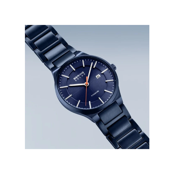 Men's Blue Titanium Solar Watch Charles Frederick Jewelers Chelmsford, MA