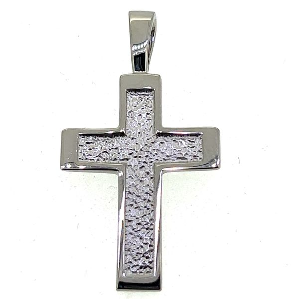 Sterling Large Square Textured Cross Charles Frederick Jewelers Chelmsford, MA