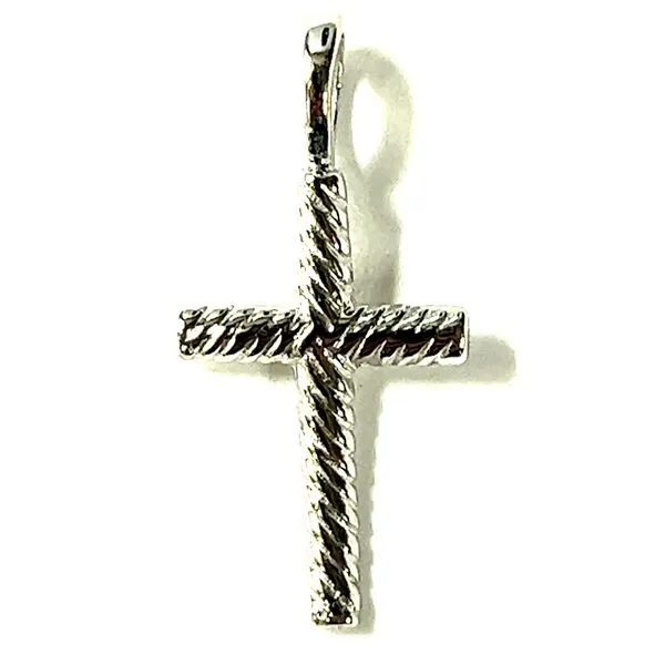 Sterling Small Rope Cross Charles Frederick Jewelers Chelmsford, MA