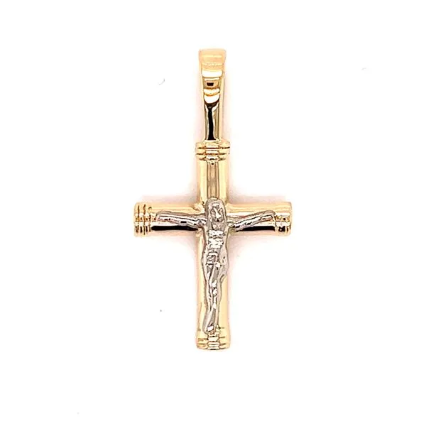 14K Two Tone Crusfix Cross Pendant Charles Frederick Jewelers Chelmsford, MA