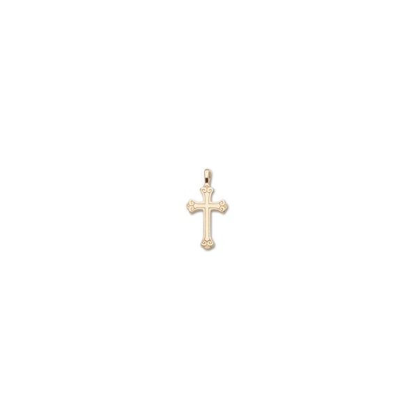 14KY Small Scroll Cross Charles Frederick Jewelers Chelmsford, MA