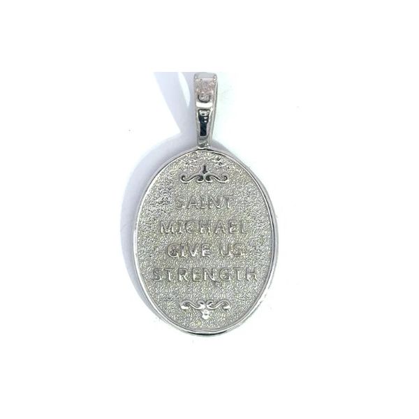 Sterling Silver Oval Saint Michael Medal Image 2 Charles Frederick Jewelers Chelmsford, MA