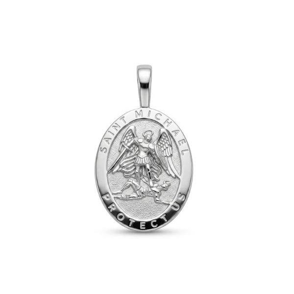 Sterling Silver Oval Saint Michael Medal Charles Frederick Jewelers Chelmsford, MA