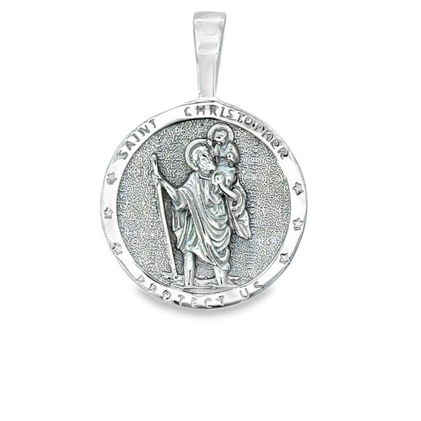 Sterling Silver Saint Christopher Medal Charles Frederick Jewelers Chelmsford, MA