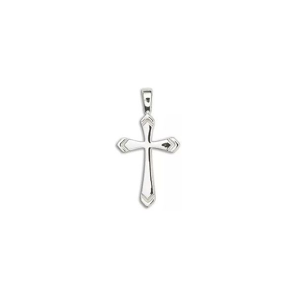 SS Solid Medium Arrow Groove Cross Pendant Charles Frederick Jewelers Chelmsford, MA