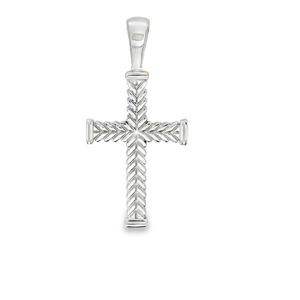 Sterling Silver Solid Medium Chevron End Cap Cross Charles Frederick Jewelers Chelmsford, MA