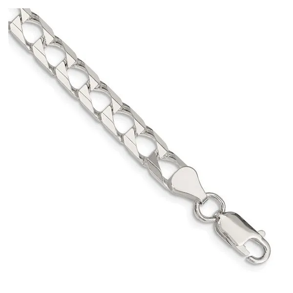 Sterling 6.25mm Flat Open Curb Chain