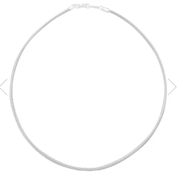 Sterling Silver Lola Choker Omega Chain 18in Charles Frederick Jewelers Chelmsford, MA